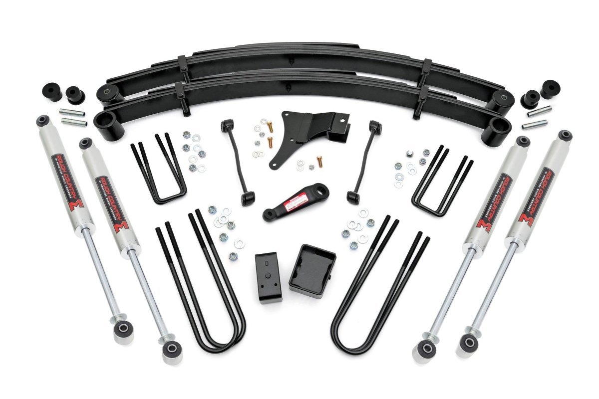 Ford F-350 Super Duty Suspension Lift Kit - Rear - Rough Country - 6 Inch Lift + Rear Blocks + M1 - 1999